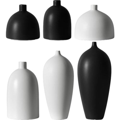 Simple Minimalism Ceramic Dry Flower Vase Japanese Style Flower Arrangement Vase for Desk Tabletop