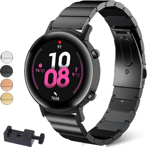 20MM Stainless Steel Strap For Huawei Watch GT 2 42MM/Honor Magic 2 42MM Smart Watch Band Replaceable Straps For Amazfit GTS Bip