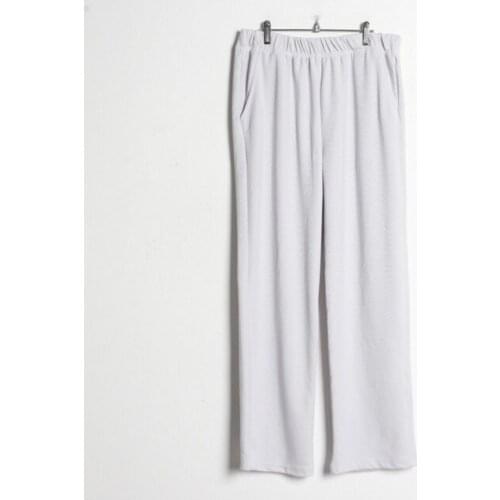 Wei pants mens trendy drawstring and tie leg Korean style loose straight corduroy wide leg casual pants