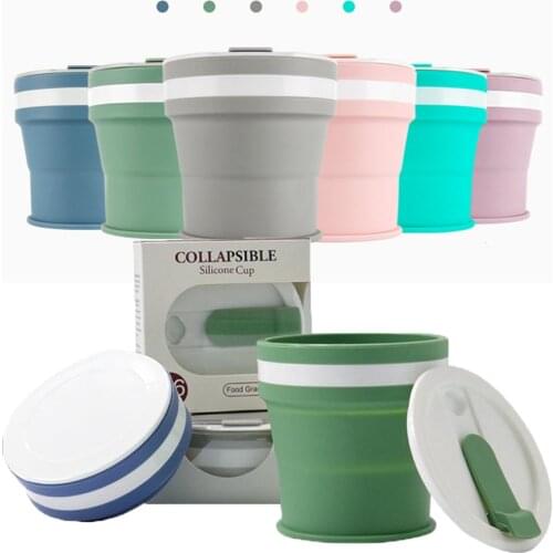 Folding Silicone Cup Portable Silicone Telescopic Drinking Collapsible Coffee Cup Multi-function Foldable Silica Mug Travel