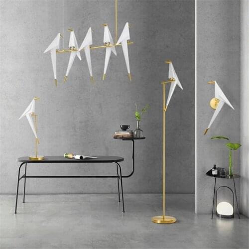 Modern Paper Birds LED Pendant Light Living Room Children Kids Study Bed Side Lamp Origami Gold Pendant Hanging Lamp Fixtures