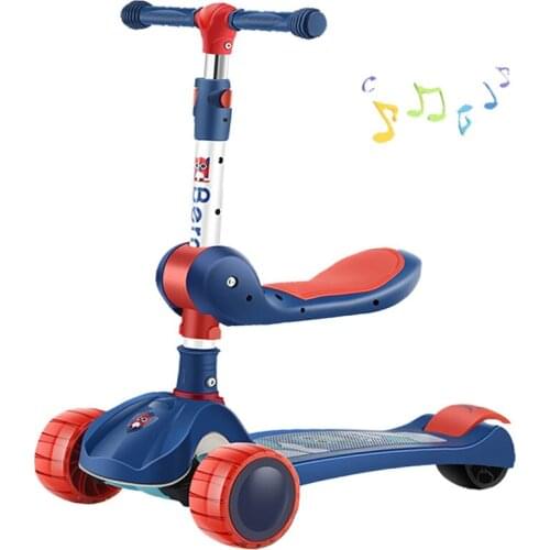 High Quality LED Shine Balance Bike Child Scooter Foldable Foot Scooters Adjustable Height Skateboard Kick Scooter 3 Wheels