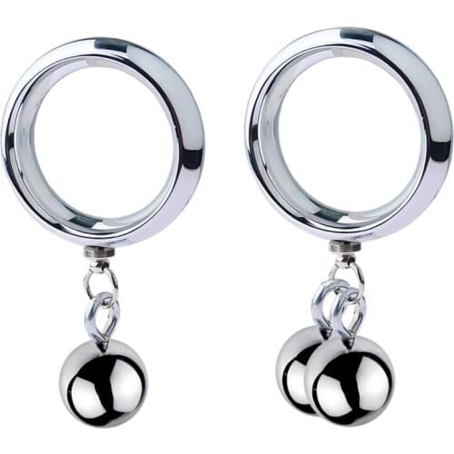 Metal Heavy Dumbbell Cock Ring Male Chastity Device 40/45/50MM Size Reusable Penis Ring Dick Stretcher Erect Men Gay Sex Toy