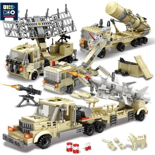 UKBOO Military Operations Vehicle Ballistic Missile Model Building Blocks Army Soldiers Radar Truck Figures Bricks Toys For Boys