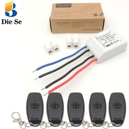 DieSe Bulb Smart Wireless Switch 433Mhz AC 110V 220V 7Amp 1CH rf Relay Receiver Module and transmitter For LED and Light Lamp