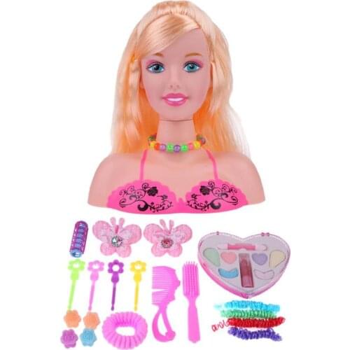 Fun Half Body Makeup Hairstyle Doll Mannequin Head Pretend Play Toys For Children Princess Dressing Learning Beautiful Girls Toy
