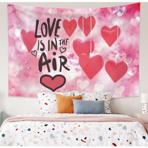 Love is in our Air Pink Tapestry Vintage Exotic Summer Plant Nature Frame for Bedroom Photography Wall Decor