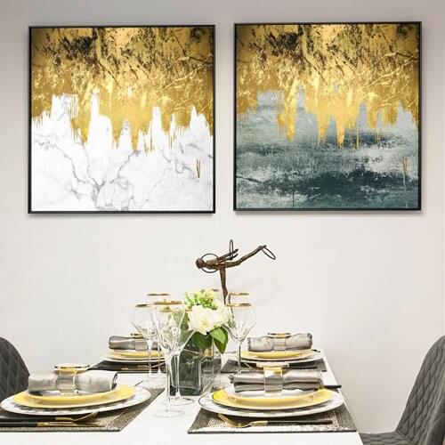 WANGART Gloden Years Abstract Oil Painting Nordic Poster Print on Canvas Wall Picture for LIving Room Pop Art Home Decoration