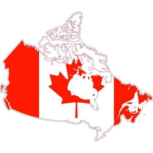 Funny Canada Flag Map Decal Creative Car Sticker Accessories Waterproof Car Styling Decal Scratch-proof Vinyl Material Decor