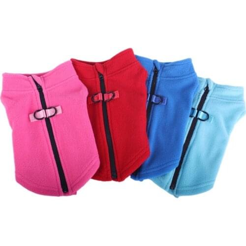 Winter Pet Dog Clothes Fleece Warm Jacket With Buckle Warm French Bulldog Clothing Puppy Coat for Small Dogs Chihuahua Pug