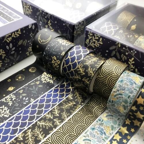 10 Pcs/Set Retro Gold Foil Series junkJournal tape series washi tape diy Diary masking tape cute stickers Dec School supplie
