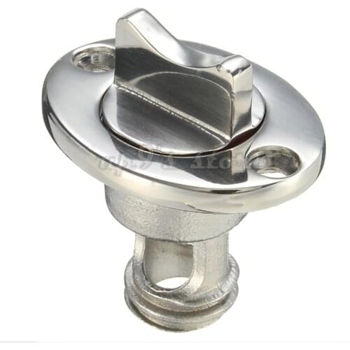 2pcs 1" Marine Boat Oval Garboard Drain Plug Fits Hole Screw Thread 316 Stainless Steel Silver Surface Polishing