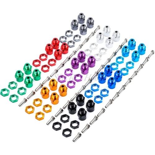 4Pcs/lot Aluminum Alloy 12mm To 17mm Wheel Hex Hub Conversion Adapter for 1/10 RC Car and Upgrade 1:8 tires Parts