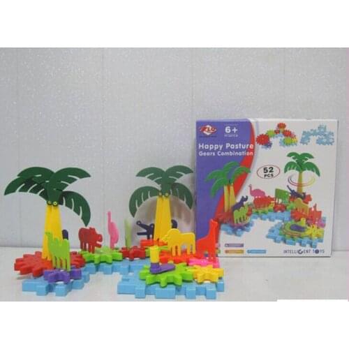 New 52PCS Happy Pasture Gear Combination Fun Ranch Assembly Plastic Particle GearBlocks building Puzzle Educational Toy