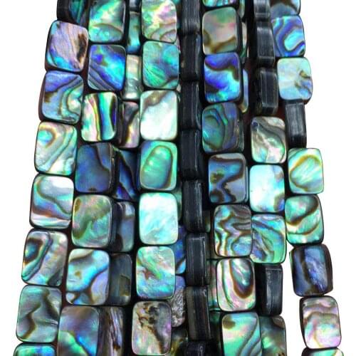 Free shipping Women Fashion Jewelry 6x8mm Beautiful New Zealand Abalone Shell Oblong Art Loose Beads 15" FG9049