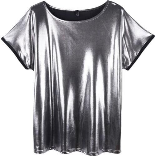 Neatie kiddie Summer Fashion Sexy Loose T shirt Tops Women Clothes 2019 Silver Cool Streetwear T-shirt Female