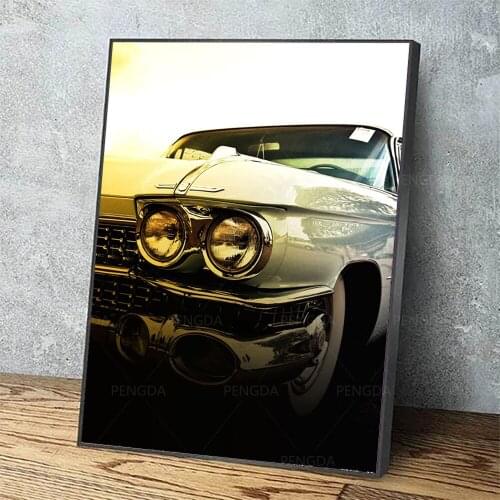 Home Decor Canvas White Car Handsome Retro Wall Art Painting Cool Gift Pictures Printing Modular Artwork Poster For Living Room