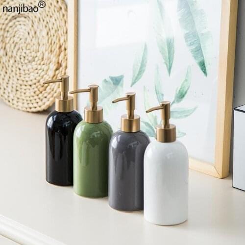 Fashion Hand Soap Shower Gel Dispenser Lotion Shampoo Pump Bottle Bathroom Set Ceramic Bottled Decorative Bathroom Accessories