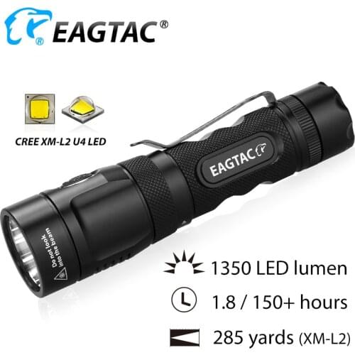 EAGTAC TX25C2 XML2 1350 Lumen Super Bright LED Flashlight EDC Torch FREE 18650 3400MAH Battery Multi Mode Side Switch Strobe