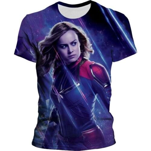Captain Marvel Mens Oversized T Shirt 3D Print Fashion Women T-shirt Summer Short Sleeve Harajuku Childrens clothes