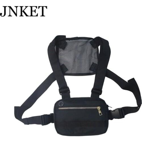 JNKET New Vest Bag Outdoor Functional Backpack Men Motorcycle Chest Bag Running Belt Pack