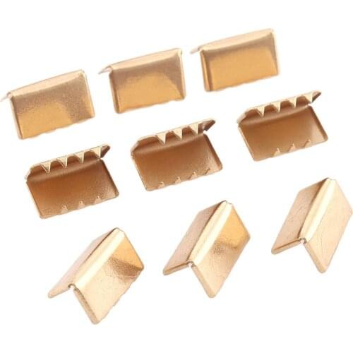 50pcs 20mm Gold color Metal Ribbon Cord End Caps Ribbon End cords rope clip DIY Sewing Tool Bracelet Connectors Finding