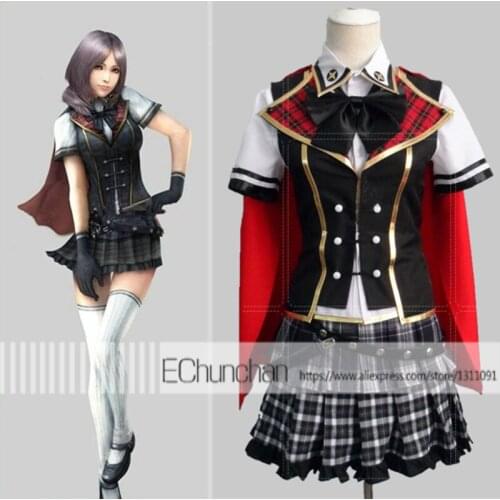 Japanese Anime Final Fantasy Sice Cosplay Costume Summer Uniform ZERO Top Dress Skirt Women Uniform Clothing