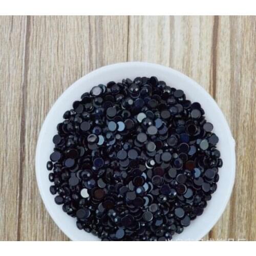 10000pcs/lot 1.5mm Black Color Acrylic Flat Back Rhinestones Acrylic Rhinestone for Nail Art Rhinestones Round