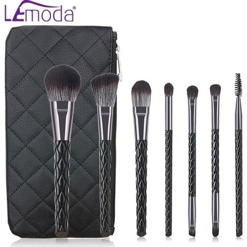 Lemoda New Crocodile Pattern Makeup Brushes 7pcs Eyeshadow Powder Foundation Eyebrow Brushes Face Eye Cosmetic Tools