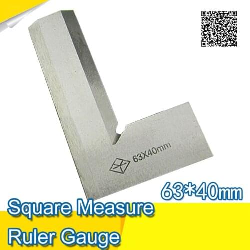 Factory-outlet Stainless Steel 63 x 40mm Bladed L Angle Try Square Measure Ruler Gauge