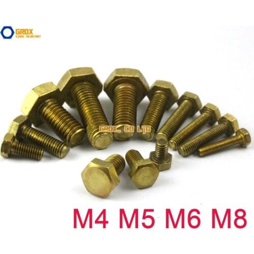 M4 M5 M6 M8 Brass Hexagon Bolt Hex Head Screw