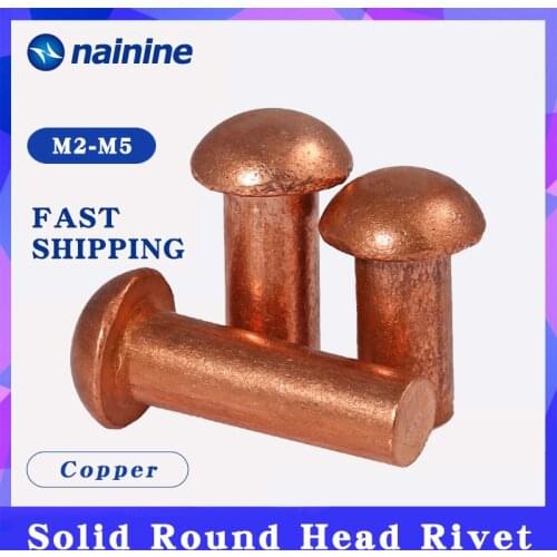 GB867 [M2 M2.5 M3 M4 M5 M6 M8] Copper Solid Round Head Rivet Alloy Self-plugging Rivet B069