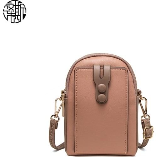 Zenos Mini Faux Leather Cellphone Wallet Purse Phone Pouch Clutch Crossbody Shoulder Bag For Women Girl