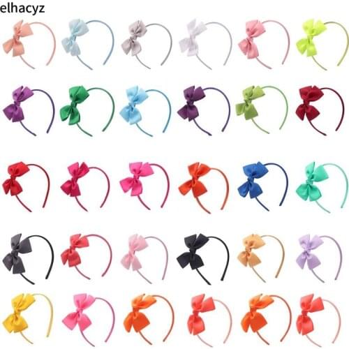 12pcs/lot Girls Fashion 4'' Bow Headband Ribbon Colors Covered Hairband with Boutique Ribbon Bow Hairbands Hair Accessories