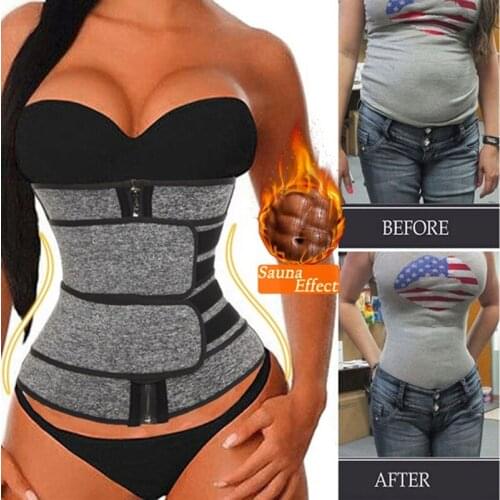 Neoprene Sauna Waist Trainer Corset Sweat Belt for Women Compression Trimmer Workout Fitness Back Support Body Shaper
