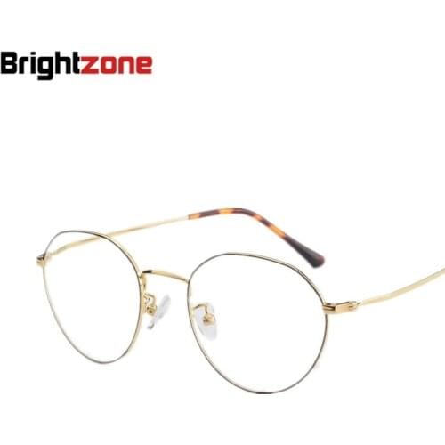 Brightzone Pure Titanium Glasses Frame Woman Male Round Spectacles Optical Eyeglasses Computer Clear Retro Eyewear Prescription
