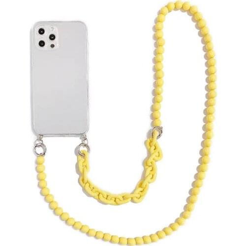 Original Crossbody Transparent phone case For iphone 12 Pro Max 12 MiNi 7 8 Plus 11 Pro Max X XS XR max Bead chain lanyard