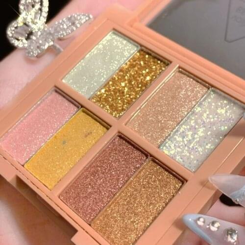 Eyeshadow Makeup Pallete Sequin Glitter Matte Waterproof Long Lasting Shimmer Korea Eyes Makeup Style Palette 8 Colors Cosmetic