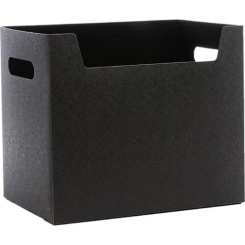 Double Handle Plastic Desk Book Storage Bins File Magazine Stacking Utility Containers Minimalist Solid Color Filing
