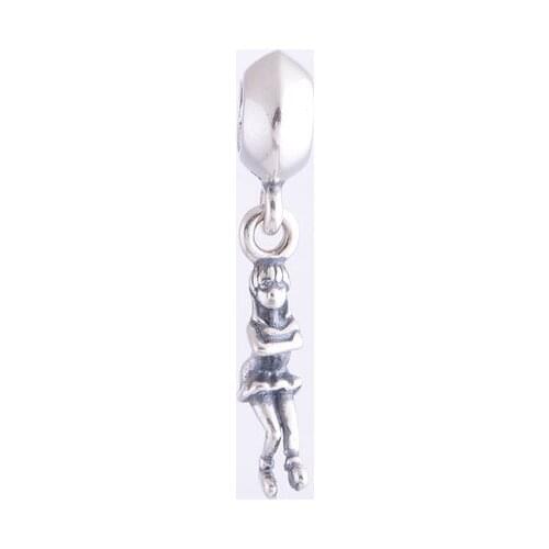 Authentic 925 Sterling SilverI Screw Figure Skater Dangle Charm Bead Fit Original Pandora Charms Bracelet DIY Making Jewelry