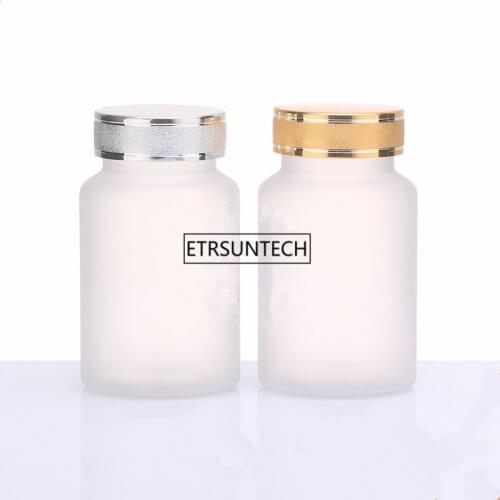 100pcs 100ml Frosted PET Empty Bottles With Gold Silver Cap,Capsules/Pills/Powder/Vitamin Plastic Bottles F3585