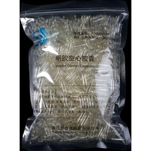 Empty Hard Gelatin Capsule Size 0# Clear Kosher Gel Medicine Pill Vitamins 1000