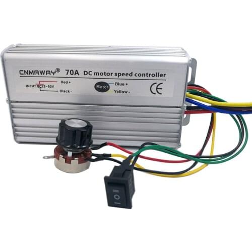 12V-60V DC motor Speed Controller 70A Reversible PWM Control Forward Reverse Switch