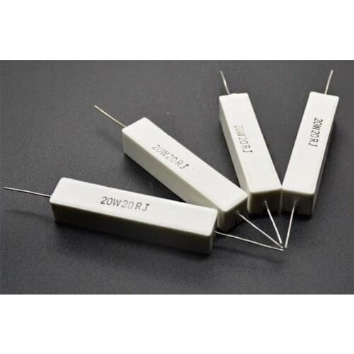 10Pcs RX27-1 SQP Horizontal Cement Resistor resistance 20W 0.1/1.2/1.5/1.8/2/2.2/2.4/2.5/2.7/3/3.3/3.9/4.7/5.1R-68K Copper foot