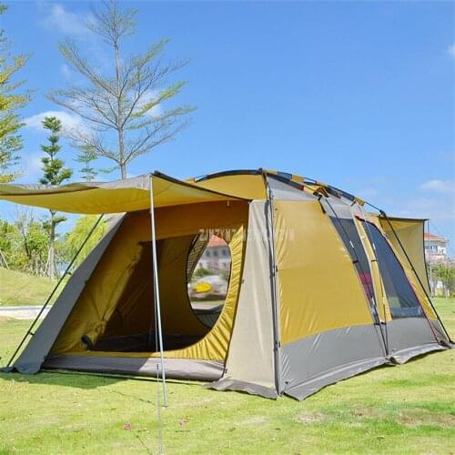 6-10 Person Camping Family Tent Big Space Beach Tent Thickened Oxford Rainproof Camping Tent For Outdoor Beach Fishing Hiking