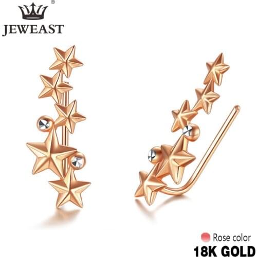 JYM 18K Pure Gold Earring Real AU 750 Solid Gold Earrings Good Shiny Diamond Upscale Trendy Fine Jewelry Hot Sell New 2020