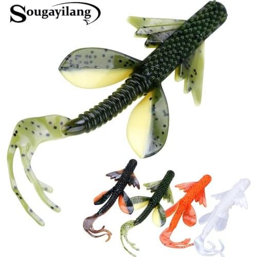 Sougayilang 2Pcs Soft Lure Silicone Fishing Lure 10g 12.5cm Soft Fishing Lure Saltwater/Freshwater Worm Shad Fishing Tackle