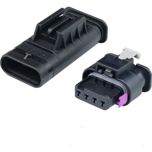 10pcs/lot 4 Pin/Way Fuel Injector Intake Pressure Sensor Plug Connector With Pigtail For VW AUDI A4 A6L Golf Magotan 4F0973704