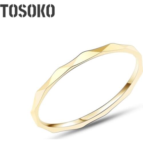 TOSOKO Stainless Steel Jewelry Thin Ring Ring Simple Fashion Ring For Women BSA100