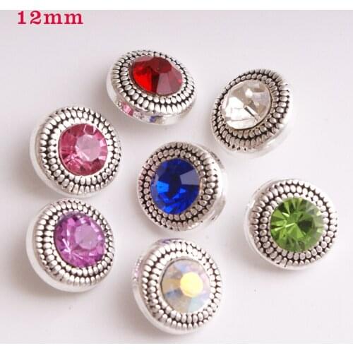 XH311 10pcs/lot 12mm flower wings crystal Metal Snap button jewelry